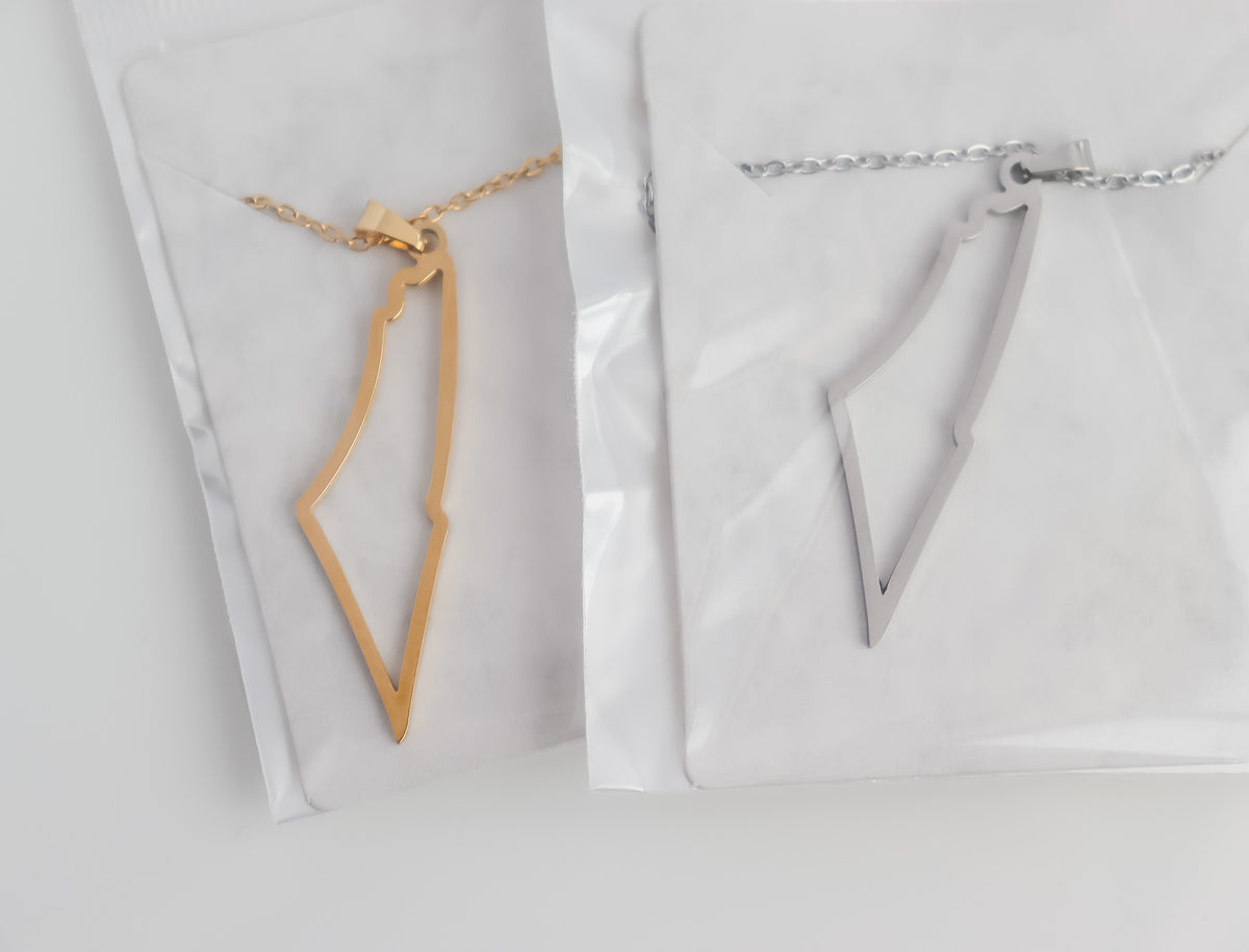 Palestine Outline Map Necklace