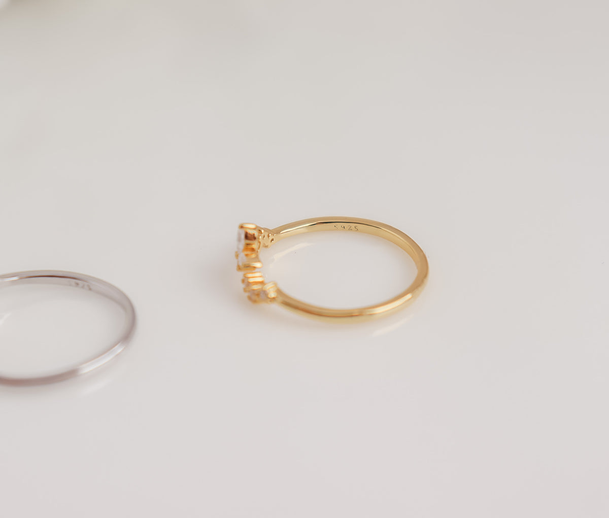 Butterfly Zircon Ring Resizable