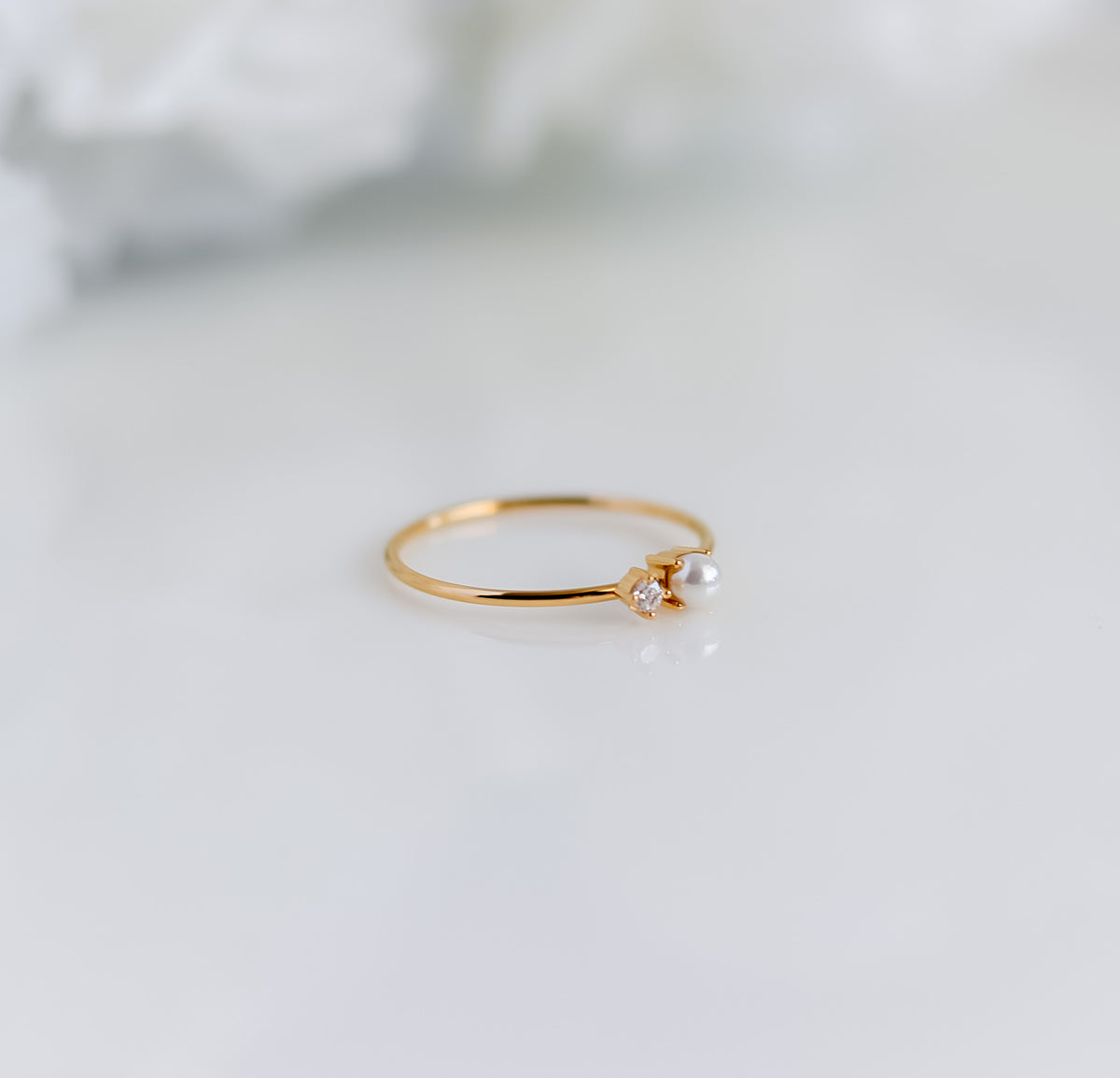 Zircon & Pearl Ring