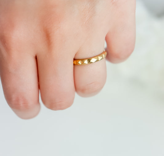 Geometric Ring | Beveled Ring | Essential Ring I Minimalist Ring I Stacking Ring I Bridesmaid Gifts I Gold Minimalist Ring | Ring For women