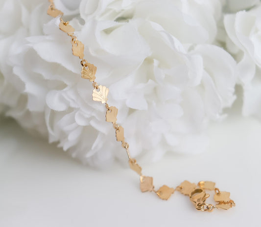 Sea Shell Bracelet I Sea Shell Link Bracelet | Gold Bracelet | Gifts for Her | Sunshine Bracelet | Handmade Bracelet I Christmas Gift