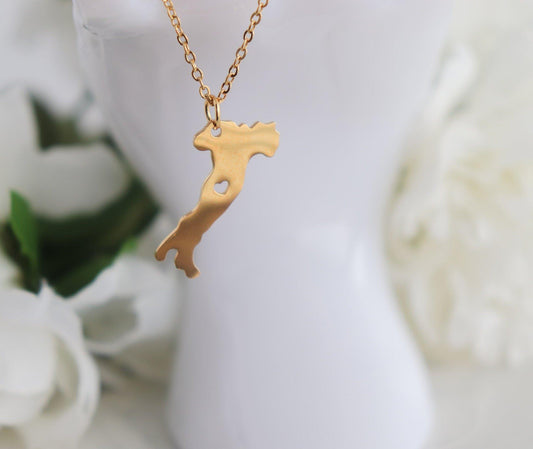 Italy Map Necklace