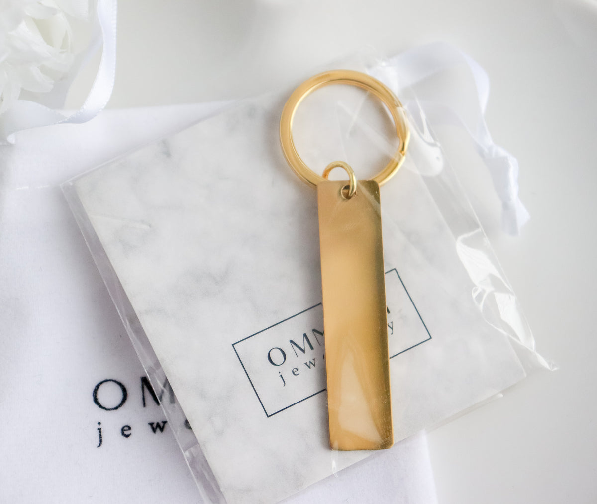Customizable Long Tag Pendant Keychain