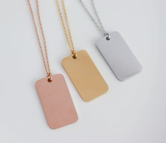Customizable Tag Pendant Necklace