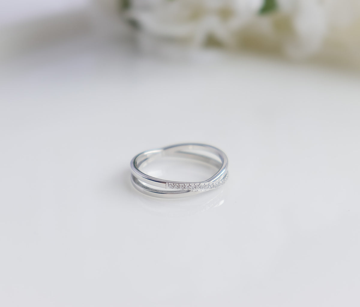 Studded Crisscross Ring