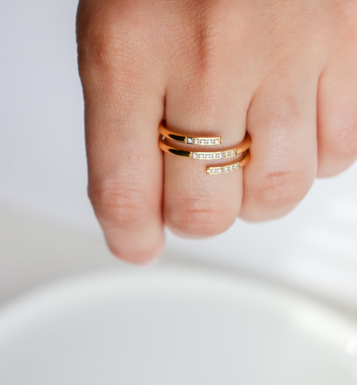 Studded Spiral Ring