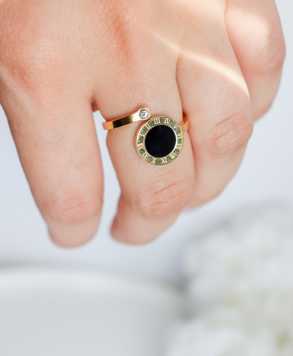 Black Pendant Numerals Ring