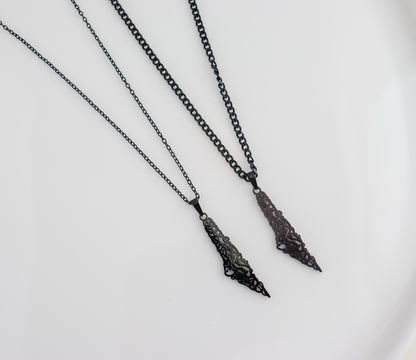 Lined Calligraphy Palestine Map Necklace