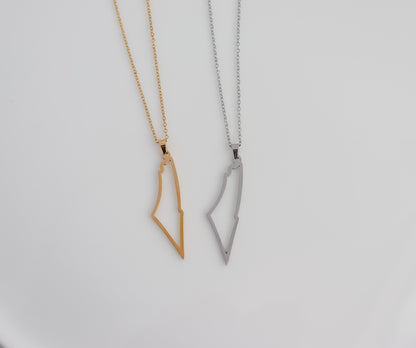 Palestine Outline Map Necklace