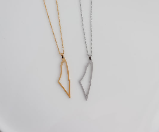 Palestine Outline Map Necklace