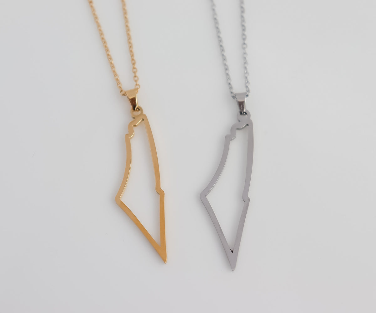 Palestine Outline Map Necklace