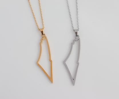 Palestine Outline Map Necklace
