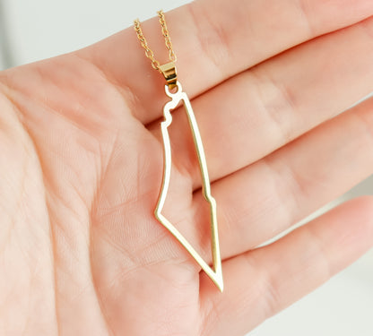 Palestine Outline Map Necklace
