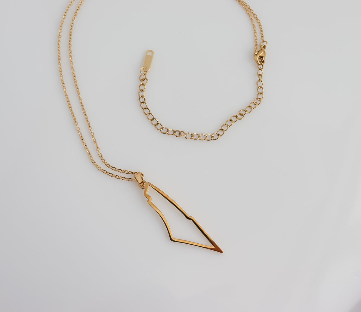 Palestine Outline Map Necklace
