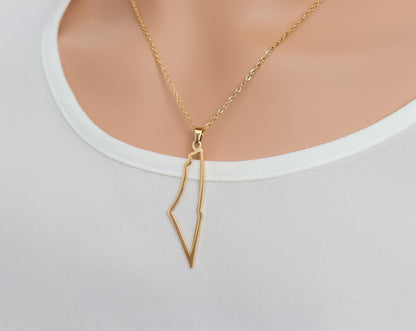 Palestine Outline Map Necklace