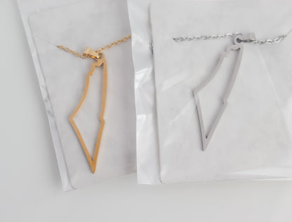 Palestine Outline Map Necklace