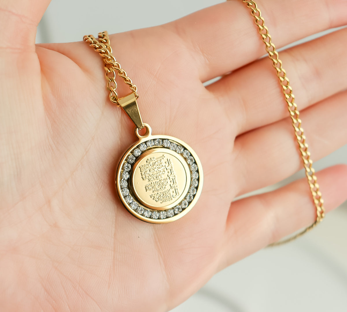 4 Quls Studded Pendant Necklace