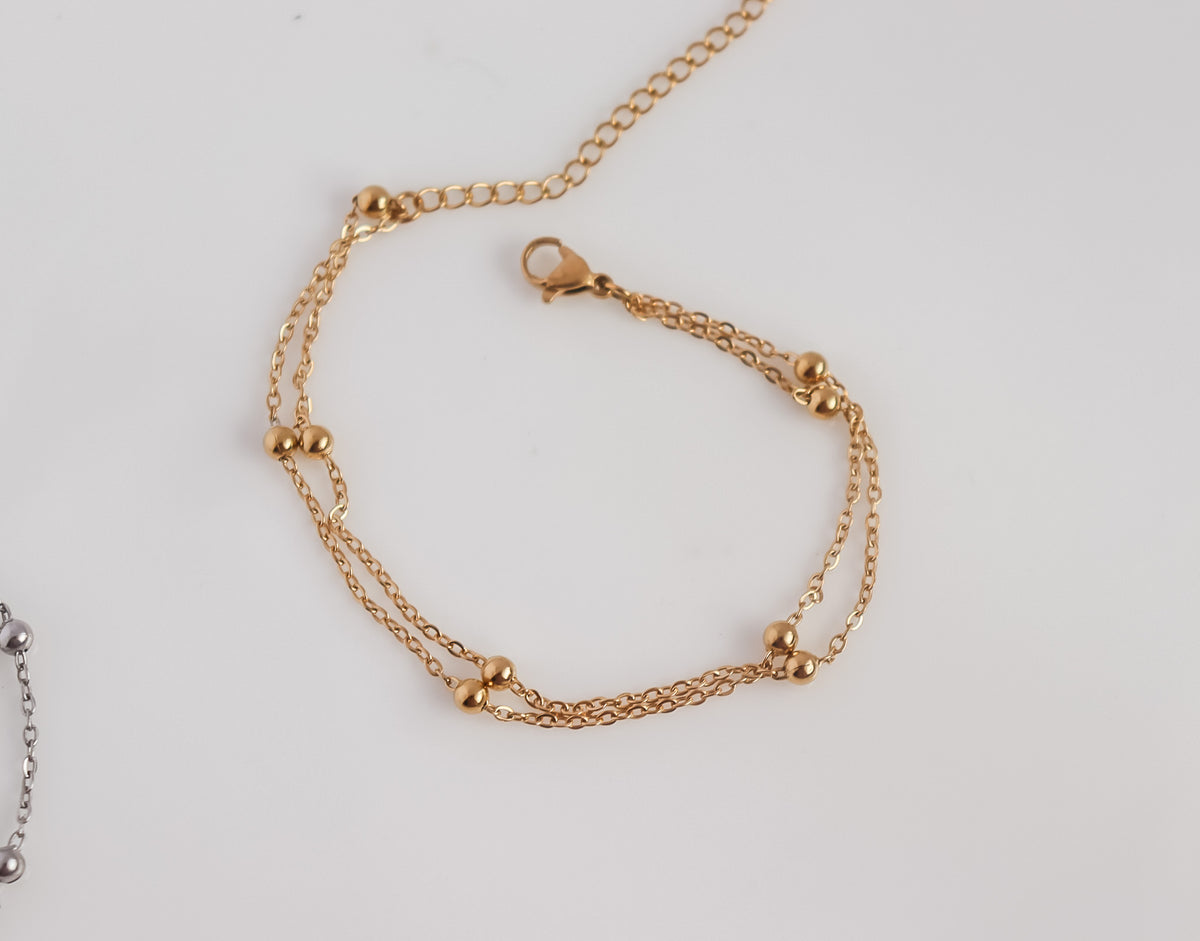 Dotted Chain Double Bracelet