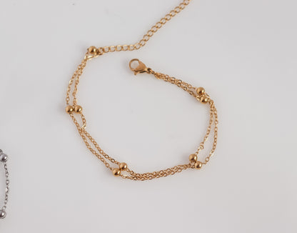 Dotted Chain Double Bracelet