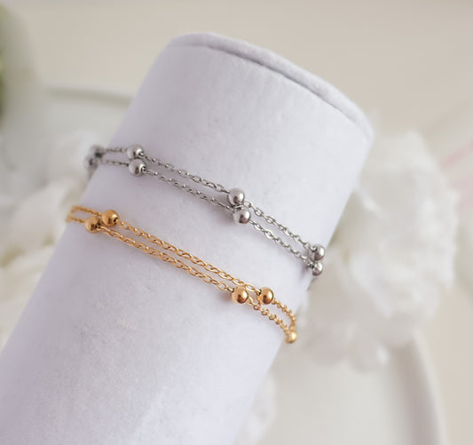 Dotted Chain Double Bracelet