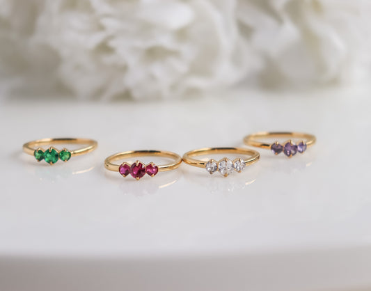 3-Stone Zircon Ring