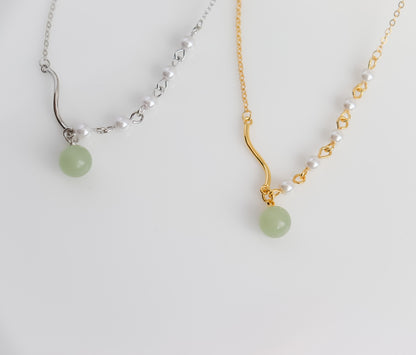 Pearl & Jade Accent Necklace