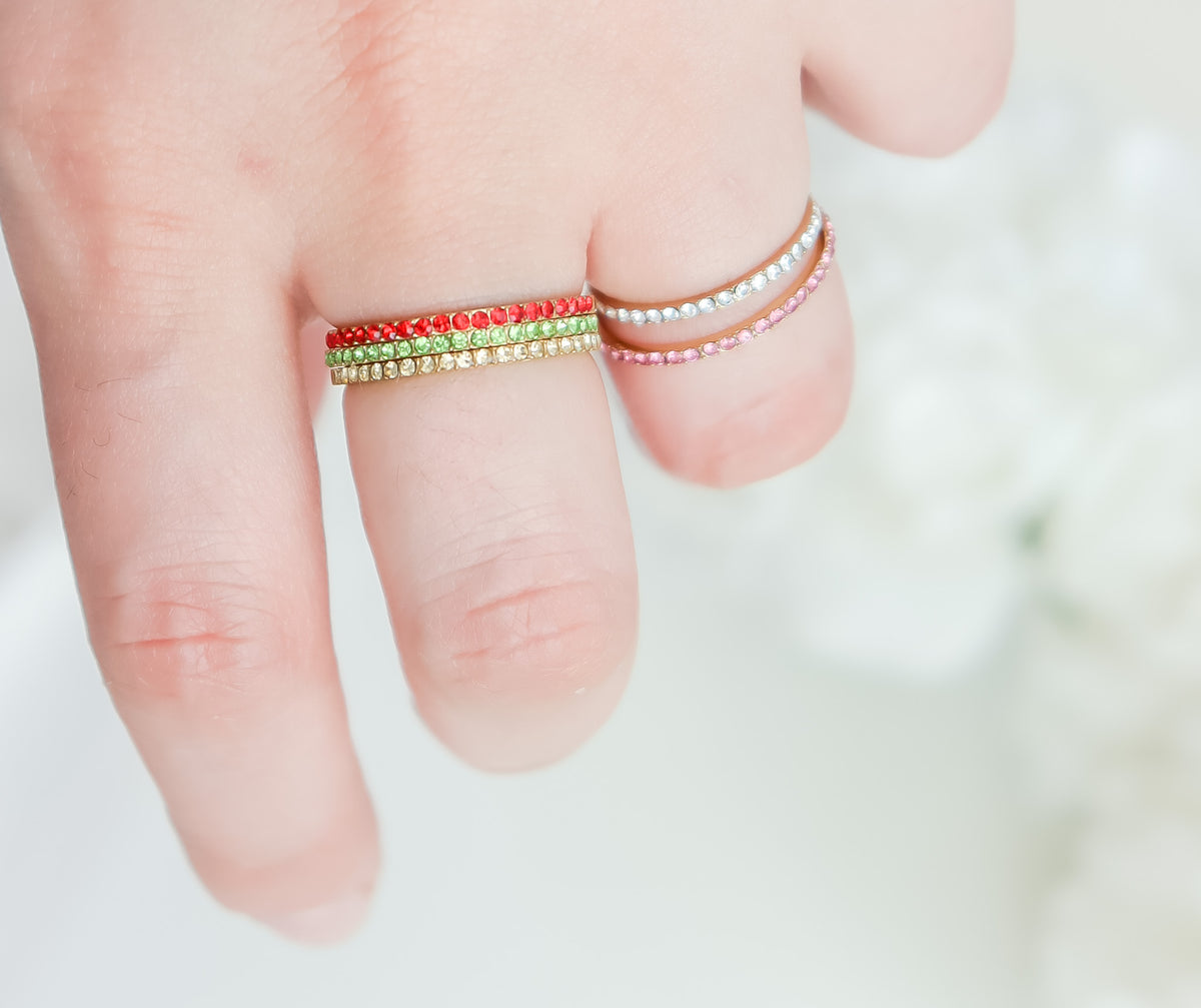 Half Infinity Birth Stone Minimal Ring