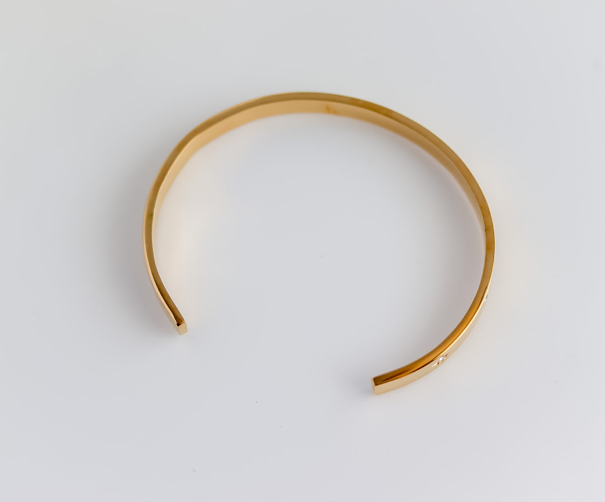 Starburst Zircon Adjustable Cuff Bracelet
