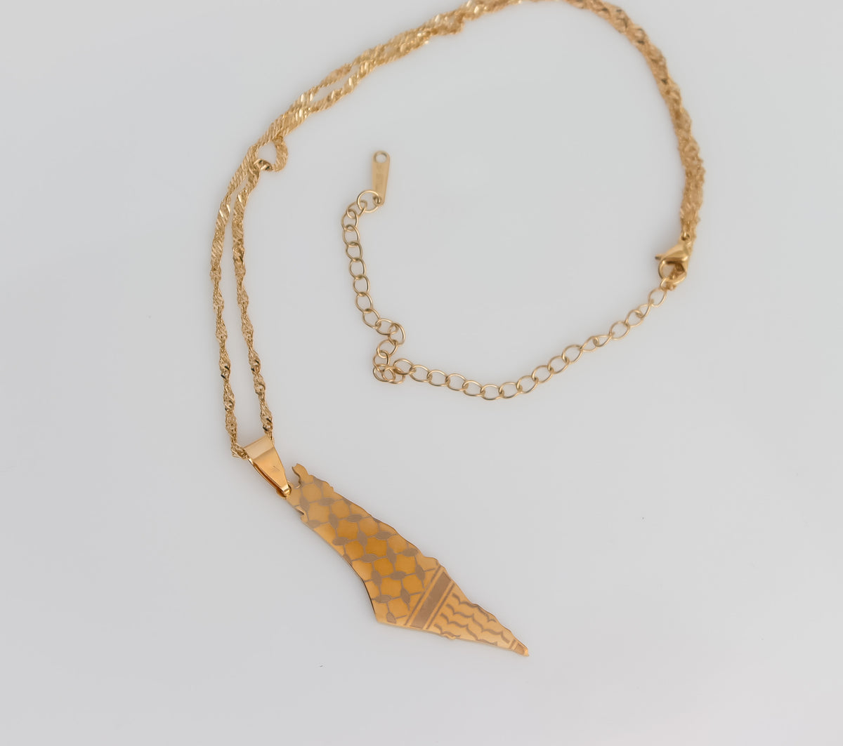 Keffiyeh Palestine Map Necklace