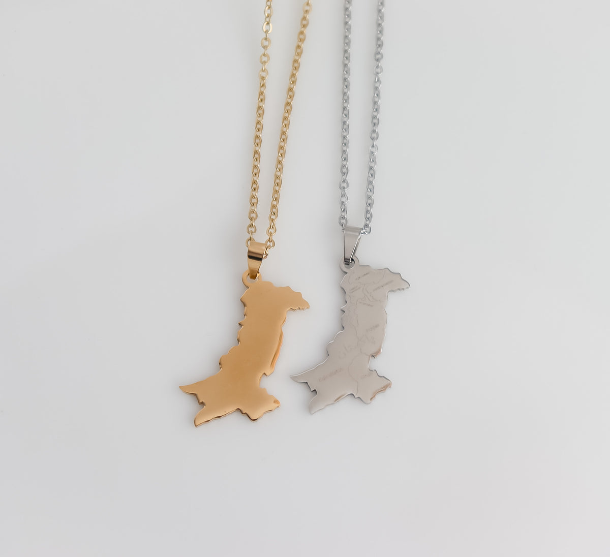 Pakistan Map Lined Necklace