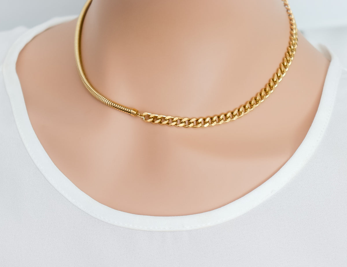 Curb/Herring Bone Chain Necklace