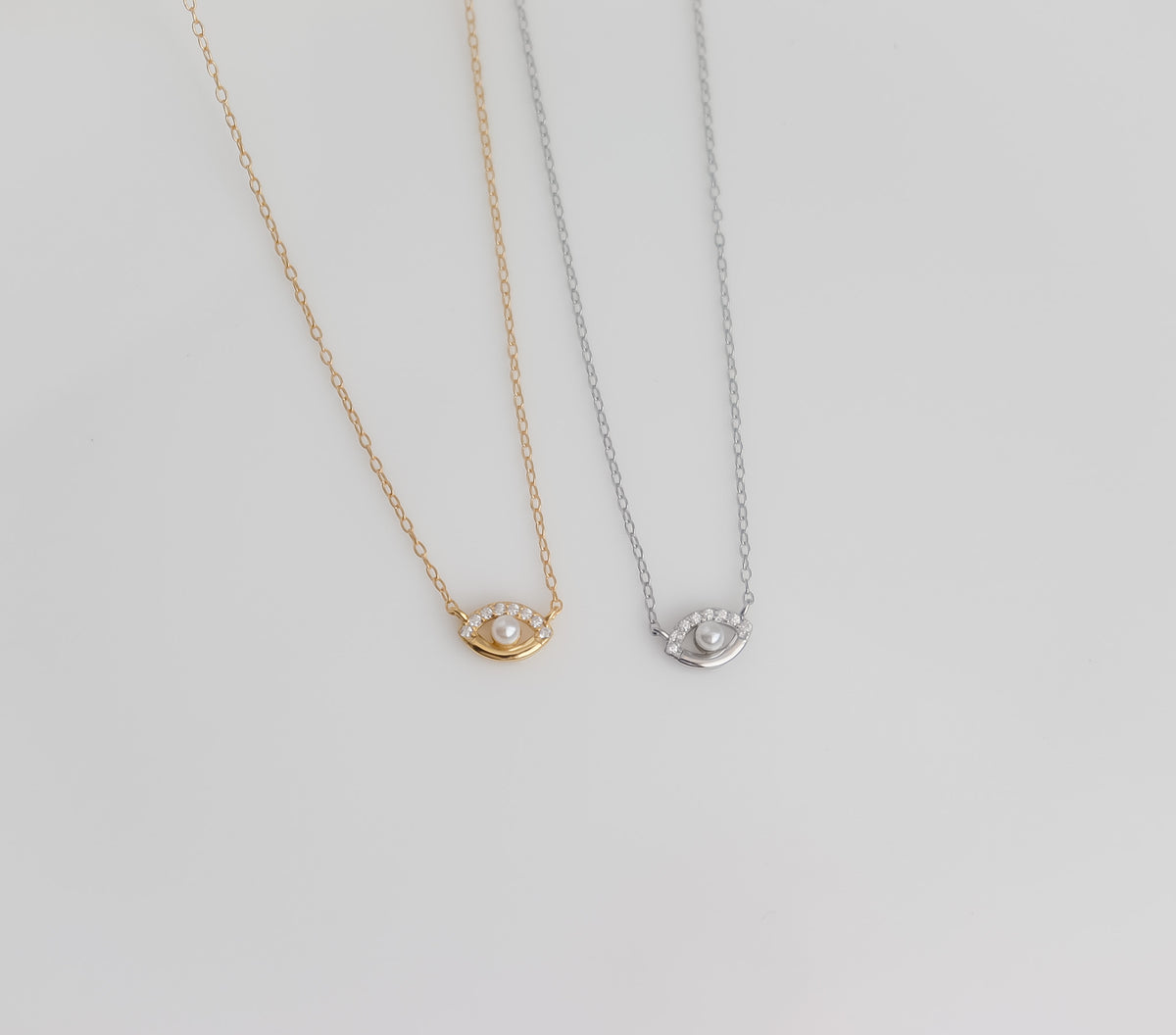 Pearl Evil Eye Necklace