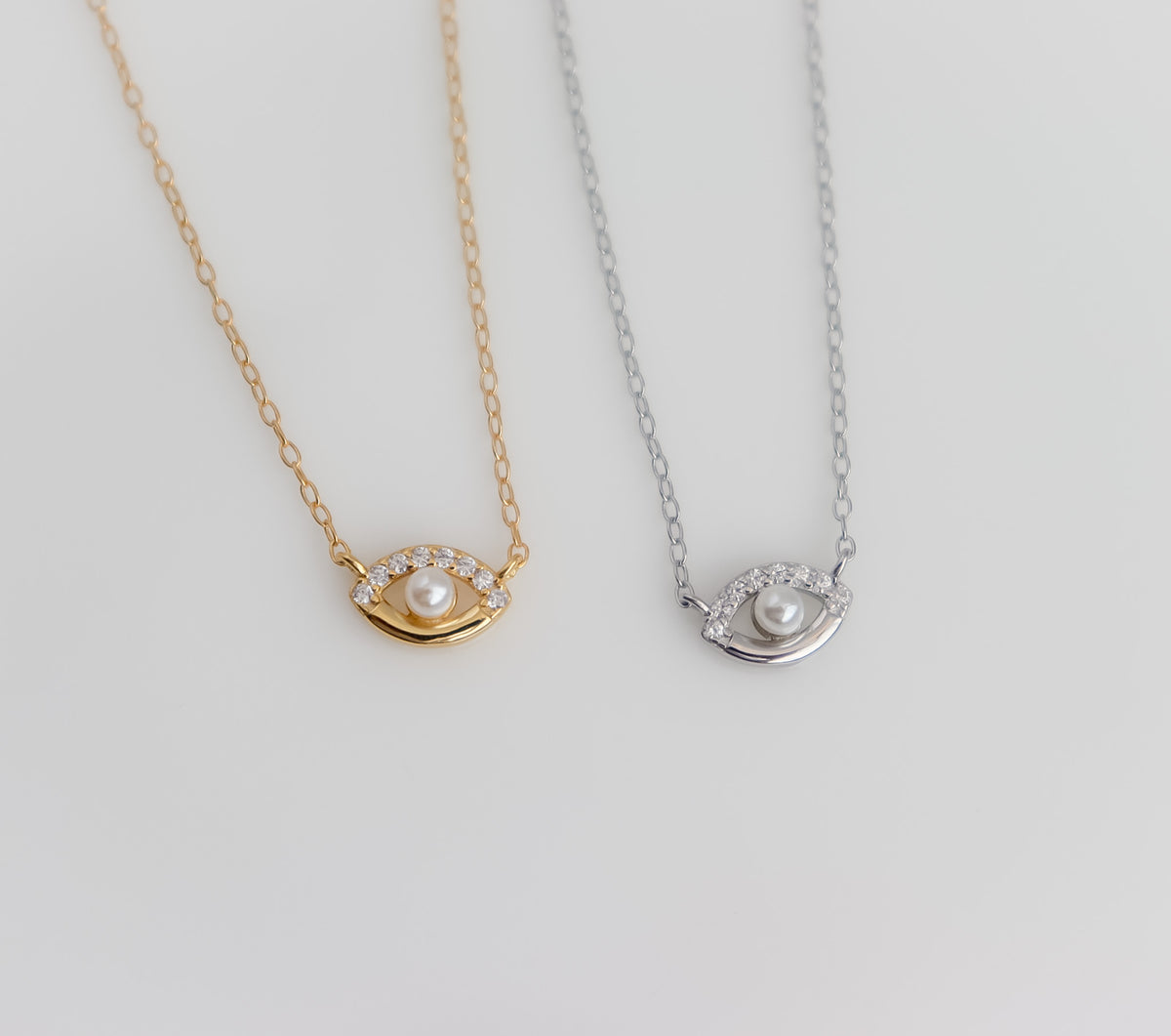 Pearl Evil Eye Necklace