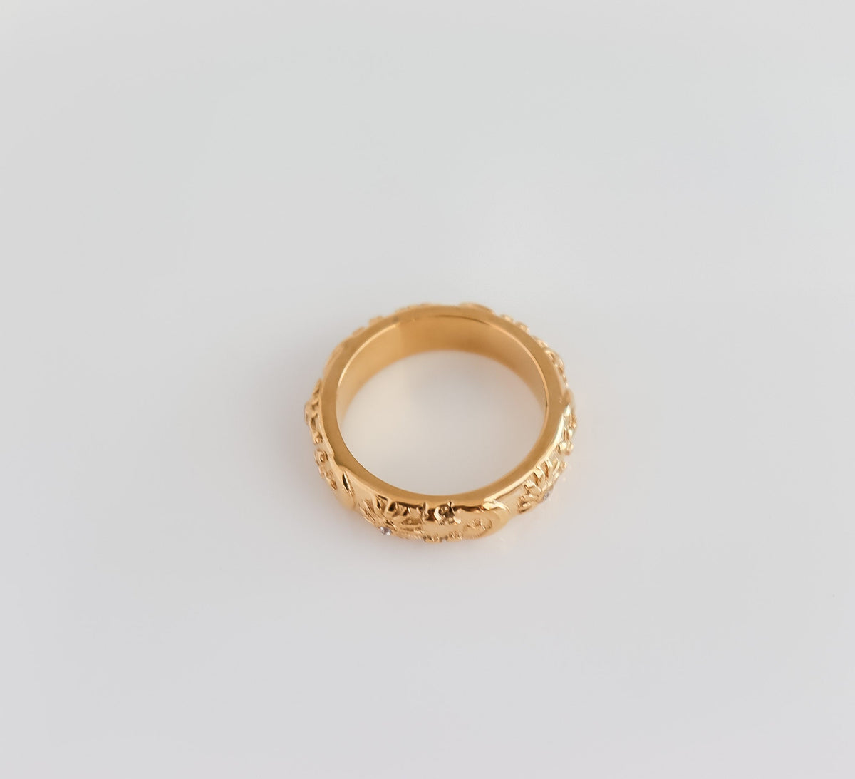 Textured Sun Moon Ring | Celestial Jewelry | Sun Moon Engraved Ring | Sun Gold Ring | Gift for Girlfriend | Ring For Women | Christmas Gift