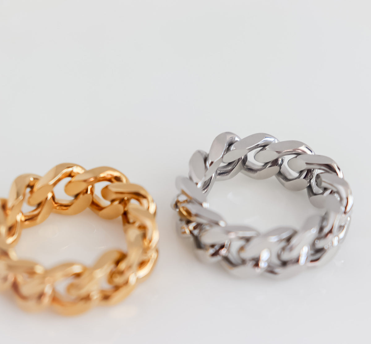 Curb Chain Ring I Minimalist Ring I Stacking Ring I Bridesmaid Gifts I Gold Minimalist Ring for Stacking, Curb Ring, Ring For women
