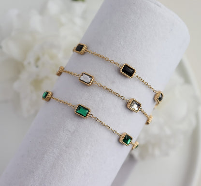 Tennis Bracelet, Gold Tennis Bracelet, Sqaure Bracelet, Diamond Bracelet, Dainty Bracelet, Gift for Her, CZ Tennis Bracelet, Gold Bracelet