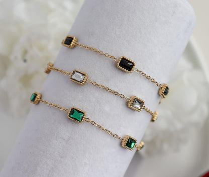 Tennis Bracelet, Gold Tennis Bracelet, Sqaure Bracelet, Diamond Bracelet, Dainty Bracelet, Gift for Her, CZ Tennis Bracelet, Gold Bracelet