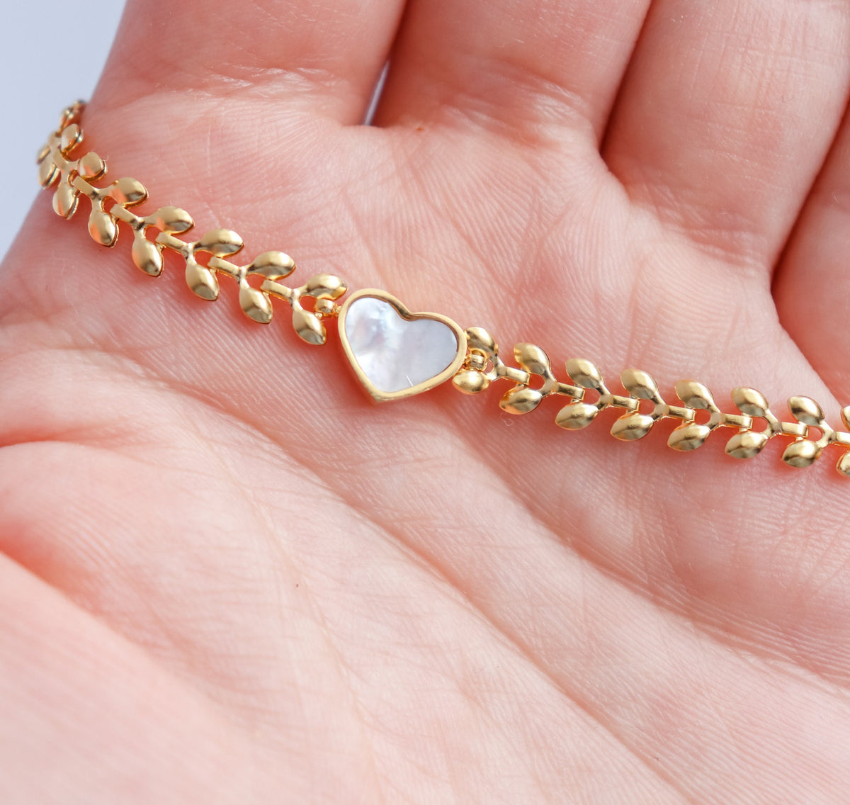 Heart Pearl Bracelet | Circle Pearl Bracelet | Block Chain | Gold Bracelet | Bridesmaid Gifts | Heart Pendant | Christmas Gift