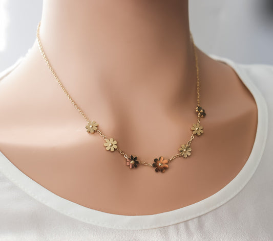 Daisy Necklace | Rose Necklace | Delicate Layering | Flower Necklace | Minimalist Wedding Jewelry | Bridal Shower Gift | Daisy Bracelet
