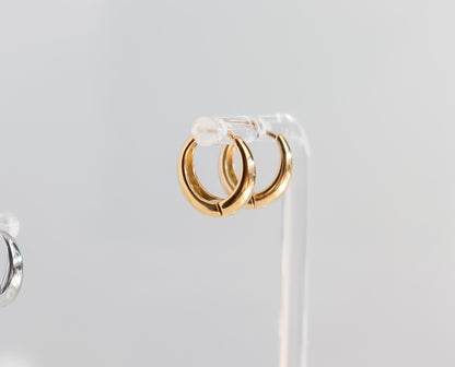 Hinged Huggie Earrings | Gold Hoop Earrings | Small Rounded Hoops | Statement Hoops in Gold | Birthday Gift for Her | Earring For Her