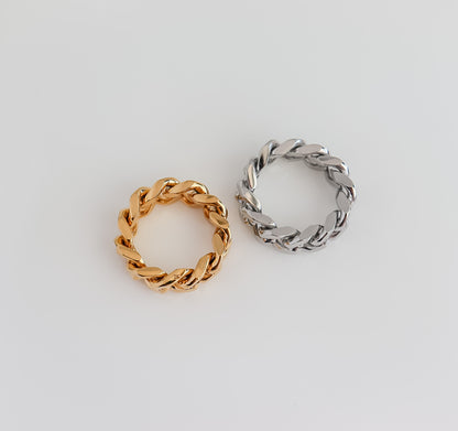 Curb Chain Ring I Minimalist Ring I Stacking Ring I Bridesmaid Gifts I Gold Minimalist Ring for Stacking, Curb Ring, Ring For women
