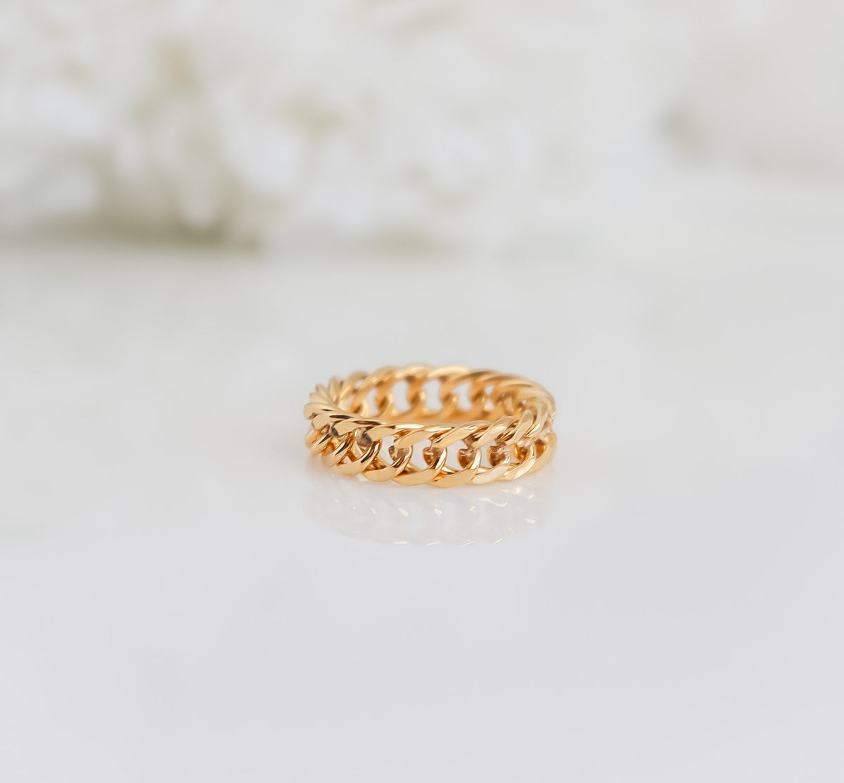 Curb Chain Ring I Minimalist Ring I Stacking Ring I Bridesmaid Gifts I Gold Minimalist Ring for Stacking, Curb Ring, Ring For women
