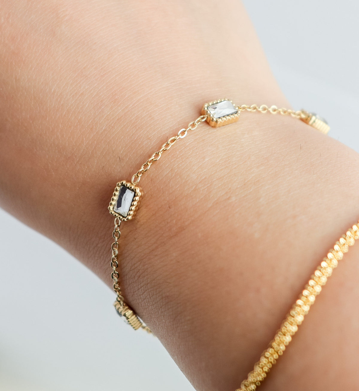 Tennis Bracelet, Gold Tennis Bracelet, Sqaure Bracelet, Diamond Bracelet, Dainty Bracelet, Gift for Her, CZ Tennis Bracelet, Gold Bracelet