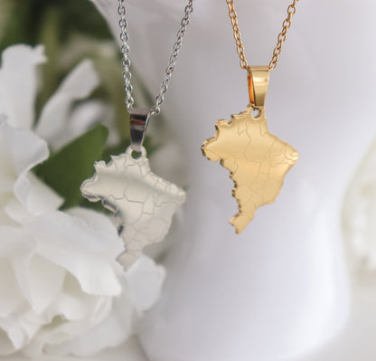 Brazil Necklace | Brazil Map Necklace | Country Pride Necklace I Minimalist Jewelry I Brasil Necklace I Brazil Country Map | Brasil Pendant