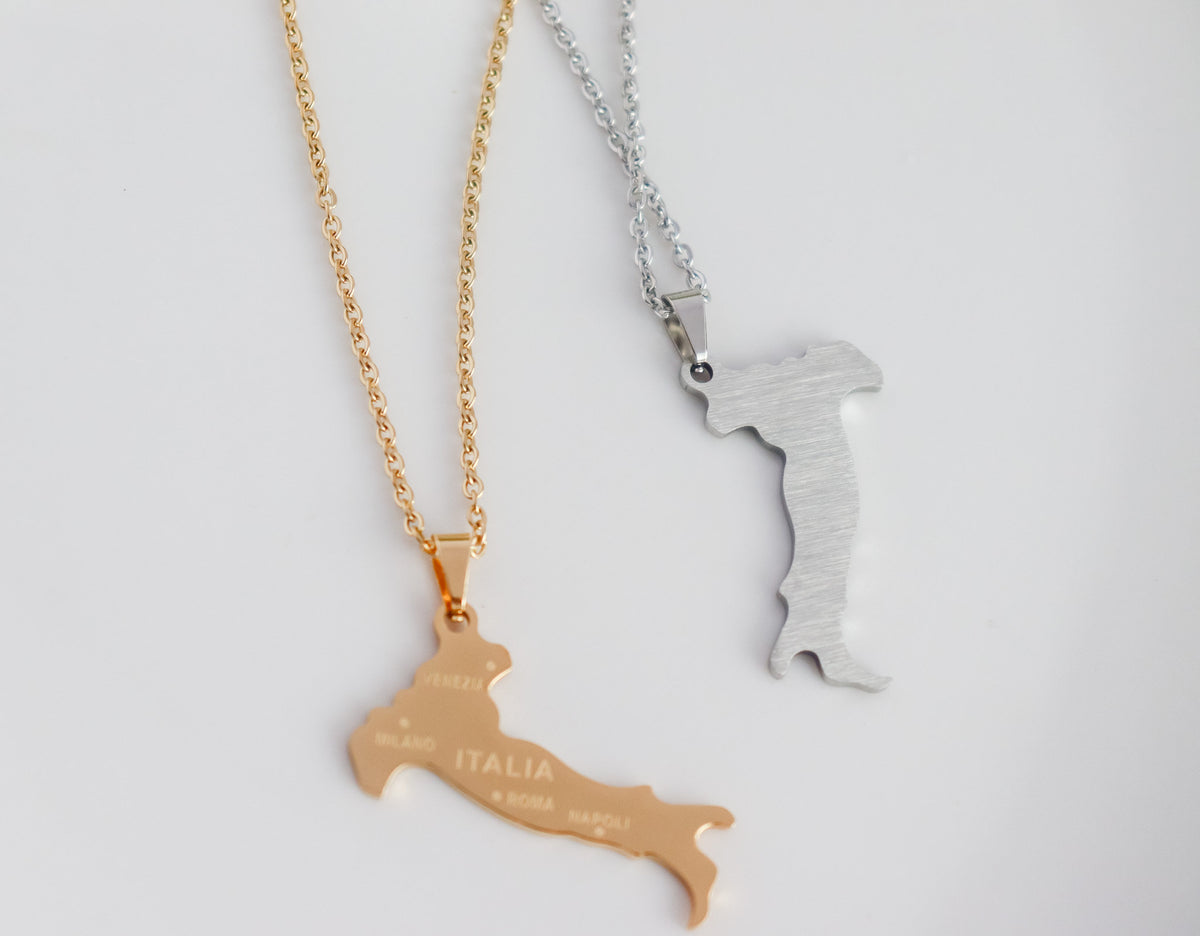Italy Map Necklace | Italia Necklace | Italy Pendant Necklace | Country Pride Necklace | Christmas gift I Italy Country Map
