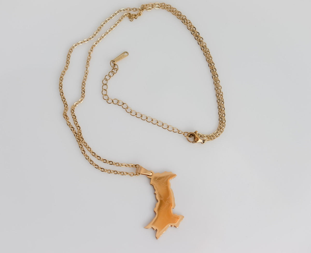 Pakistan Necklace | Engraved Pakistan Gold Necklace | Pakistan Map Pendant | Country Pride Necklace | Pakistan Pendant | Gift for Her