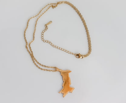 Pakistan Necklace | Engraved Pakistan Gold Necklace | Pakistan Map Pendant | Country Pride Necklace | Pakistan Pendant | Gift for Her