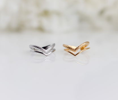 Double Wishbone Ring | Stackable Wishbone Ring | Resizable Chevron Ring | Layer Ring | Gold Minimalist Ring | Stacking Ring | Ring For women