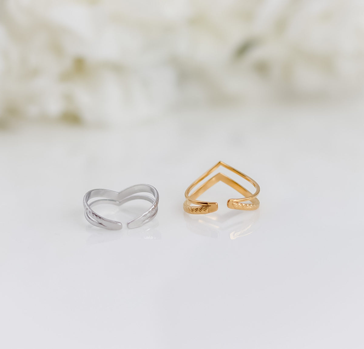 Double Wishbone Ring | Stackable Wishbone Ring | Resizable Chevron Ring | Layer Ring | Gold Minimalist Ring | Stacking Ring | Ring For women