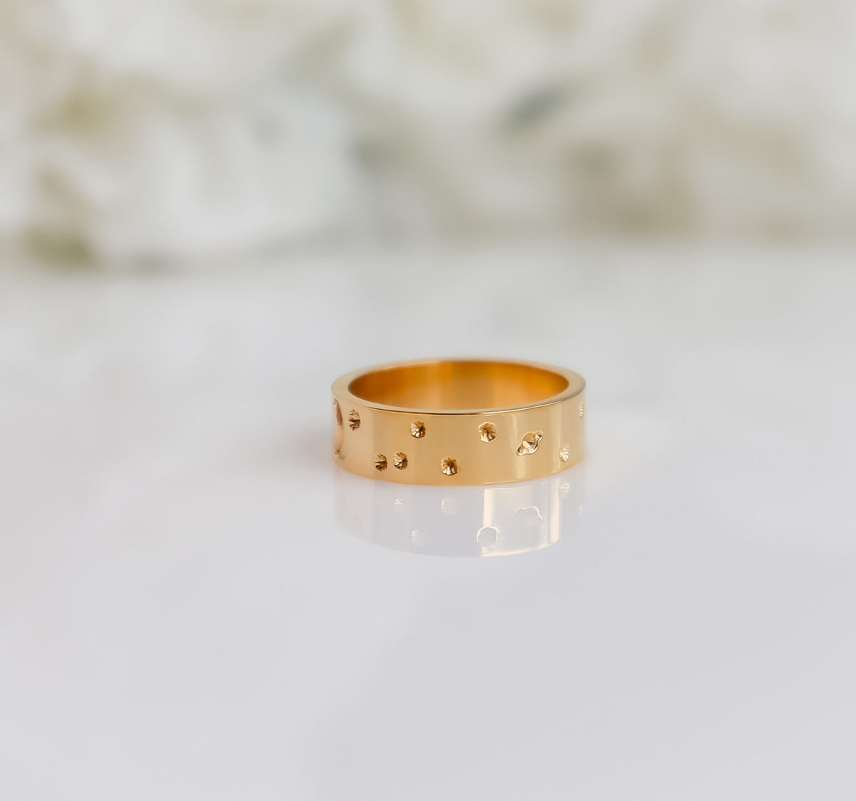 Crescent Ring | Celestial Jewelry | Solid Moon Star Ring | Gold Ring | Unisex ring | Ring For Women | Christmas Gift | Stargazer Ring
